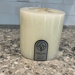 Carolina Colossus Column White Candle Peppermint Scent 6”x 6”
